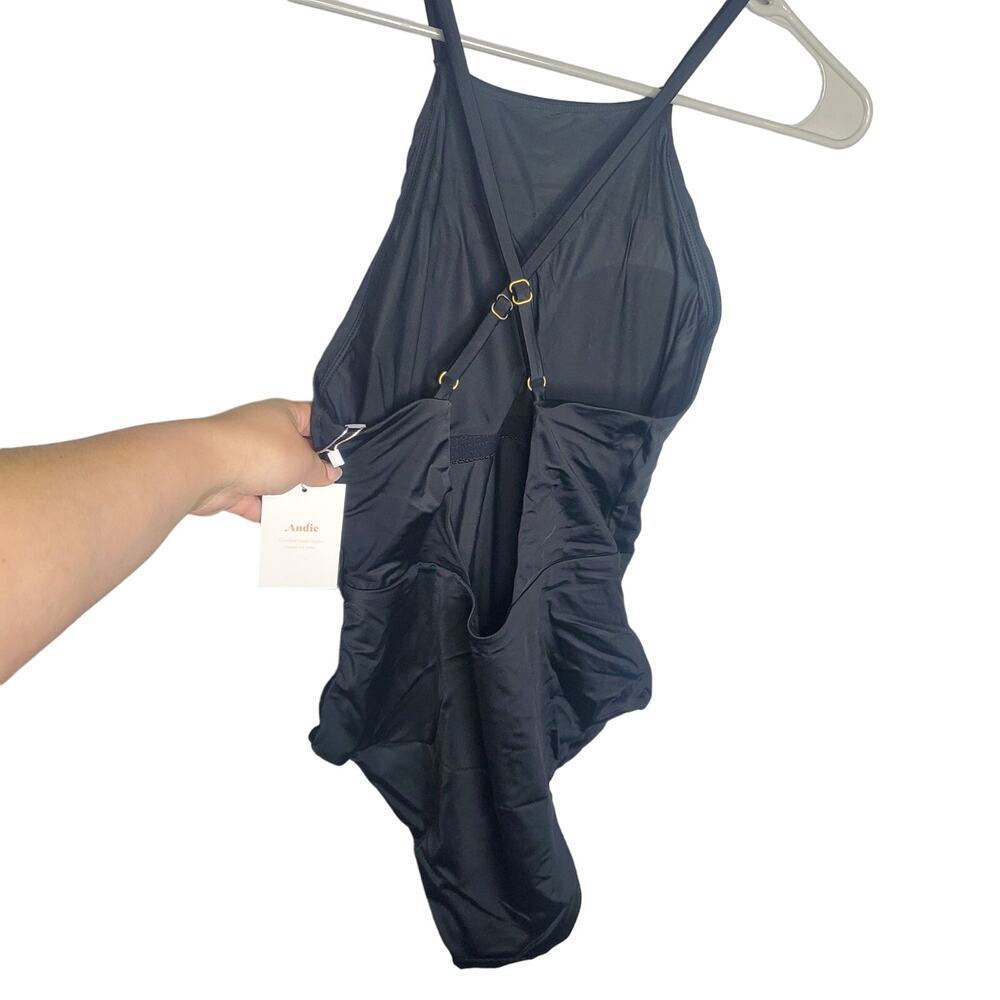 Andie Swim The Asbury One Piece Black Women's Size Medium NWT M High Neck - Picture 9 of 10